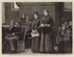 Blinde Meisjes zingen, een Schets bij het Koninklijk Normaal College voor Muziek, Upper Norwood door Robert Walker Macbeth