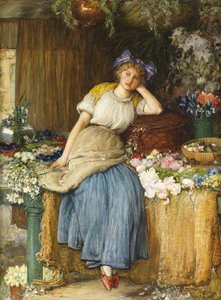 Het Elzasser bloemenmeisje, 1900 door Robert Walker Macbeth