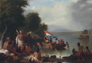 Landing van Henry Hudson door Robert Walter Weir