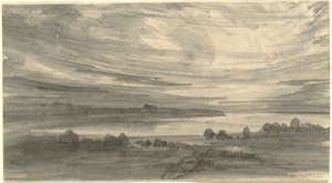Landschap met meer door Robert Walter Weir