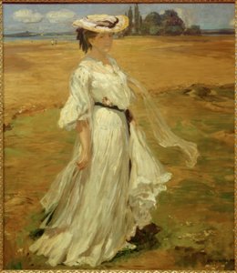 Vrouw in Bodenseelandschap