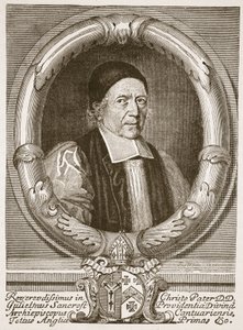 William Sancroft, aartsbisschop van Canterbury, illustratie uit 