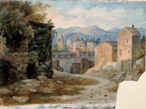 Italiaans bergstadje door Robert Wilhelm Ekman