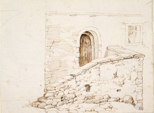 Muur en deur van een Italiaans huis door Robert Wilhelm Ekman
