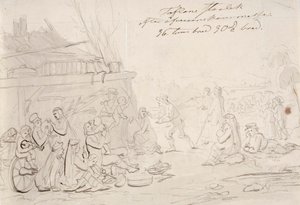 Scène op de binnenplaats van een boerderij door Robert Wilhelm Ekman