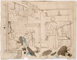 Drie vrouwen in interieurontwerp door Robert Wilhelm Ekman