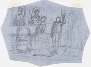 Mevrouw Ramsay. Illustratie voor het gedicht Het visioen van de reiziger in de verhalen van stuurman Stål door Robert Wilhelm Ekman