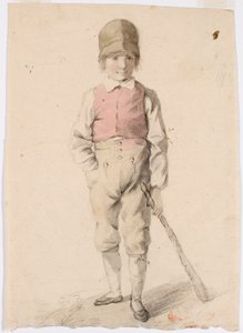 Staande jongen met een kar in zijn linkerhand door Robert Wilhelm Ekman