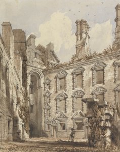 Binnenplaats van Caerlaverock Castle door Robert William Billings