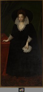 Frances Walsingham, vrouw van Sir Philip Sidney, c.1570-1632 door Robert the Elder (attr. to) Peake