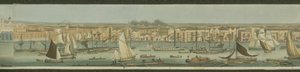 Panoramisch uitzicht op de rivier de Theems, vanaf de zuidelijke oever bij Bermondsey met uitzicht op Stepney, 1823 door Robert the Elder Havell