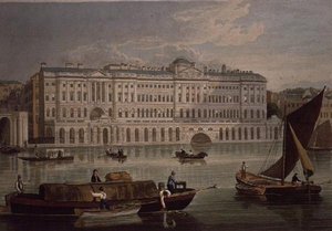 Uitzicht op Somerset House, uitgegeven 1821 door Colnaghi & Co.