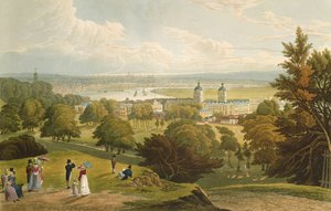 Een Uitzicht op Londen vanuit Greenwich Park, uitgegeven 1820 door Colnaghi und Co. door Robert the Elder and Younger Havell