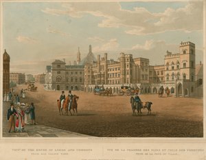 Uitzicht op de Houses of Lords en Commons vanaf Old Palace Yard