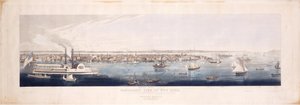 Panoramisch Uitzicht op New York, Gezien vanaf de Noord [Hudson] Rivier, 1844 door Robert the Younger Havell