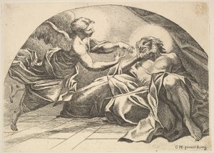 Engel verschijnt aan Petrus in de gevangenis, 1680-1743 door Robert van Audenaerde