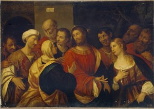 Christus in het huis van Martha en Maria door Rocco Marconi