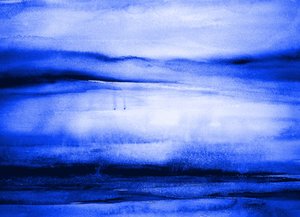 Diepblauwe horizon