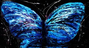 Levendige blauwe vlinder door RodMacIver