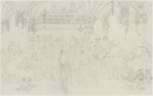 Interieur: Dansende Meisjes Vermaken Hoofden