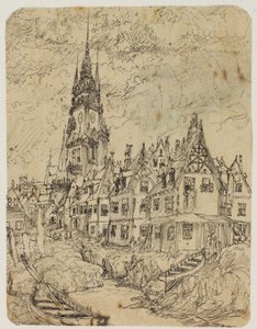 Maritiem dorp door Rodolphe Bresdin