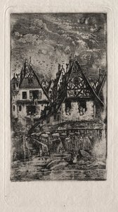 Marktplaats met parasols, 1866