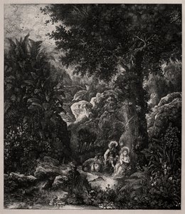 Rust tijdens de vlucht naar Egypte met een gezadelde ezel, 1871