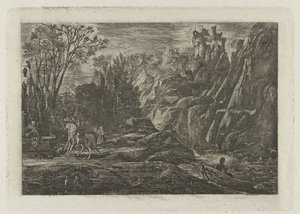 Ruiter en dood in het landschap