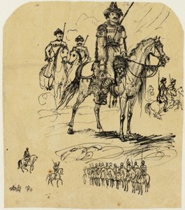 Russische cavalerie door Rodolphe Bresdin