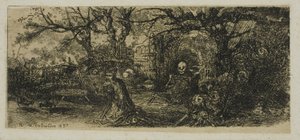 St. Antonius en de dood door Rodolphe Bresdin