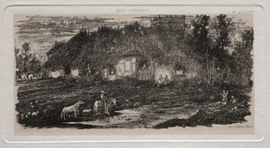 De boerderij, 1861 door Rodolphe Bresdin
