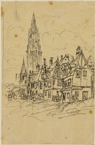 Het Vlaamse Belfort door Rodolphe Bresdin
