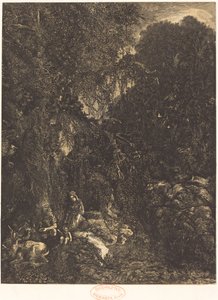 De Heilige Familie met de Herten door Rodolphe Bresdin