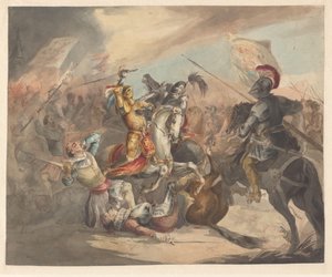 Veldslag met ridders door Roeland Christiaan Korthals