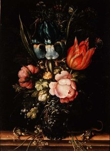 Een Stilleven van Rozen, Tulpen en andere Bloemen