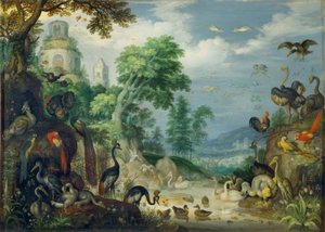 Landschap met vogels