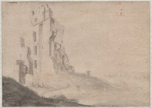 Ruïne van het huis Ter Kleef bij Haarlem door Roelant Roghman