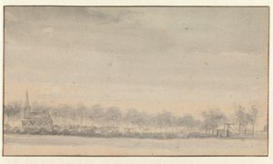 Het dorp Nederhorst en het kasteel vanuit het zuiden door Roelant Roghman