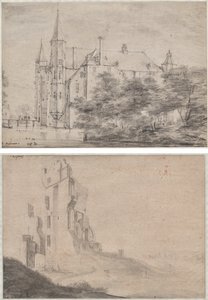 Kasteel Zuylen bij Utrecht (recto)/Ruïne van het huis Ter Kleef bij Haarlem (verso)