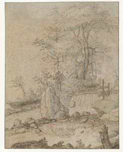 Rotsachtig landschap met waterval