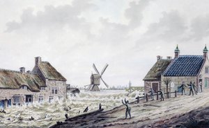 Overstroming na dijkdoorbraak