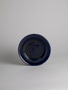 Blauw geglazuurde zij- of fruitplaat, 1914-18