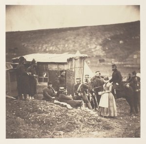 Kamp van de 4e Dragoon Guards, gezellig feest, Fransen en Engelsen door Roger Fenton