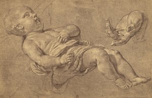 [Tekening van een baby en twee volwassen handen door Philippe de Campaigne].
