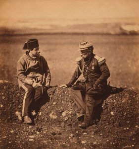 Franse Generaal Cisse, Stafchef van Generaal Pierre Bosquet, en Adjudant, Portret tijdens Krimoorlog, Krim, Oekraïne door Roger Fenton