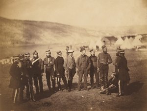 Majoor Burton en officieren van de 5e Dragoon Guards door Roger Fenton