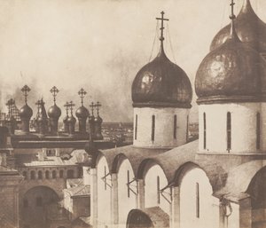 Moskou, koepels van kerken in het Kremlin