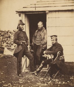 Officieren van de staf van luitenant-generaal Sir G. Brown door Roger Fenton