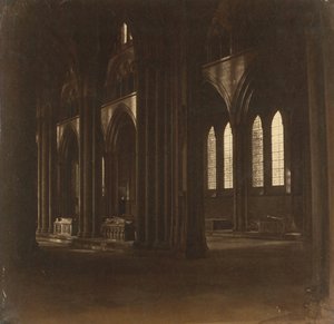 Kathedraal van Salisbury - Het schip, vanaf het zuidelijke transept, 1858