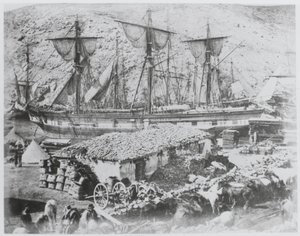 De veesteiger in de haven van Balaklava door Roger Fenton